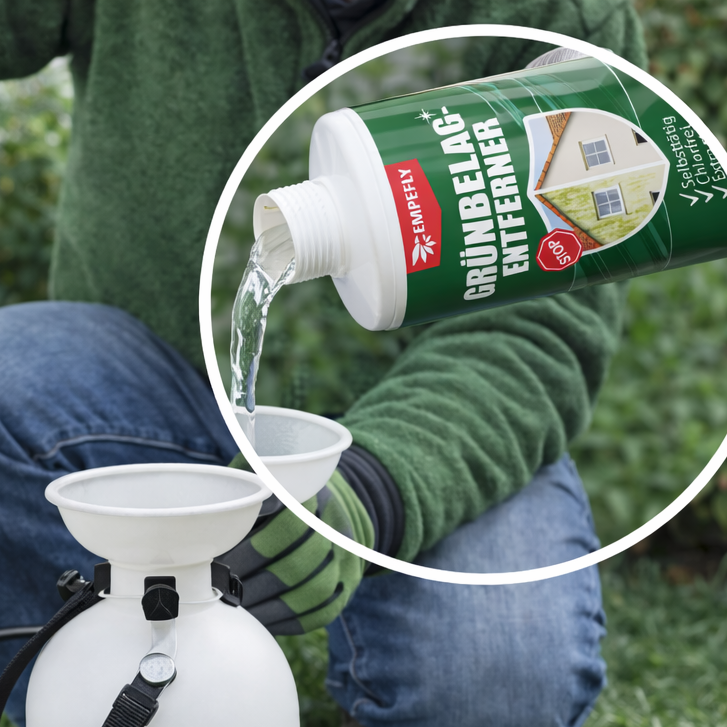 Grünbelagentferner Green X Pro Anwendung Schritt 1: verdünnen – Empefly