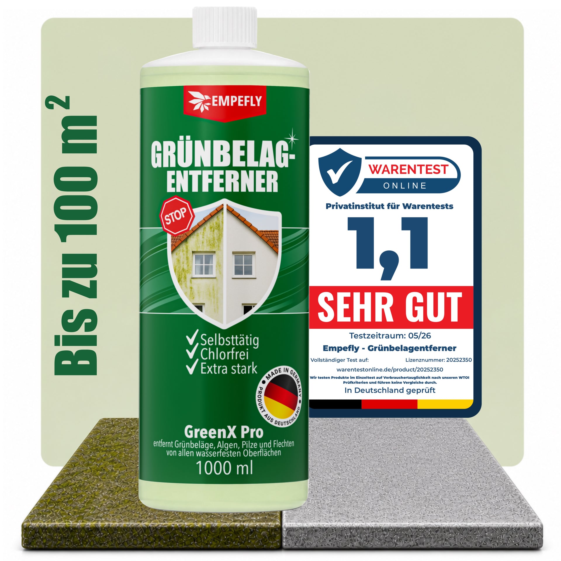 Grünbelagentferner 1L für Außenflächen: Ohne Schrubben – Empefly-Shop